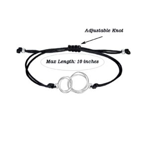 QMEXINS Interlocking Circle Couple Bracelets Set to My Lover Boyfriend Girlfriend Anniversary Birthday Gifts for Him and Her