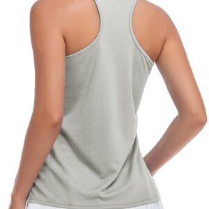 SPOSULEI Womens Golf Apparel Summer Golf Shirts Dry Fit Lightweight SPF 50+ Moisture Wicking Sleeveless Tennis Tshirts Grey