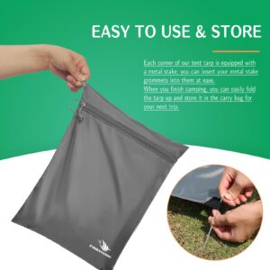 Arctic Lemmings Camping Tarp Waterproof with Carry Bag for Under Tent, Ultralight Tent Footprint for Ground Camping Hiking (82" x 82")