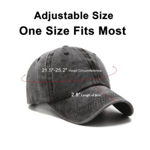 PFFY 2 Packs Vintage Washed Distressed Baseball Cap Dad Golf Hat Black+DarkGreen