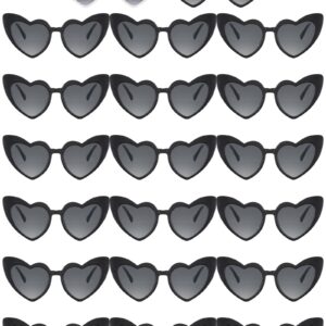 Flutesan 20 Pairs Heart Shaped Sunglasses Vintage Heart Glasses Women Bachelorette Sunglasses for Wedding Party(White, Black with Gray Lenses)