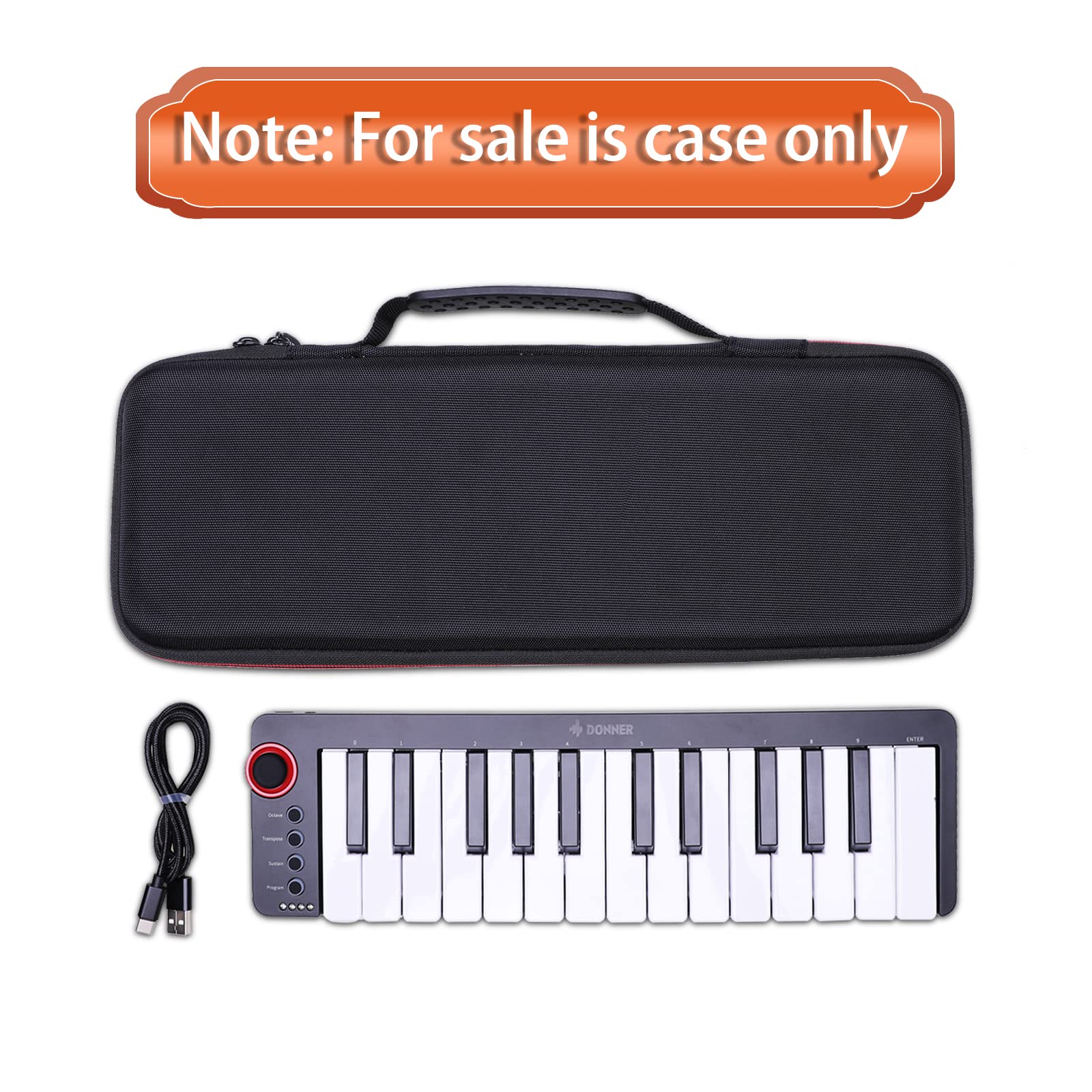 LTGEM Hard Case for Donner N-25 25 Key & Hercules DJ DJControl Starlight | Pocket MIDI Controller - Travel Carrying Storage Bag