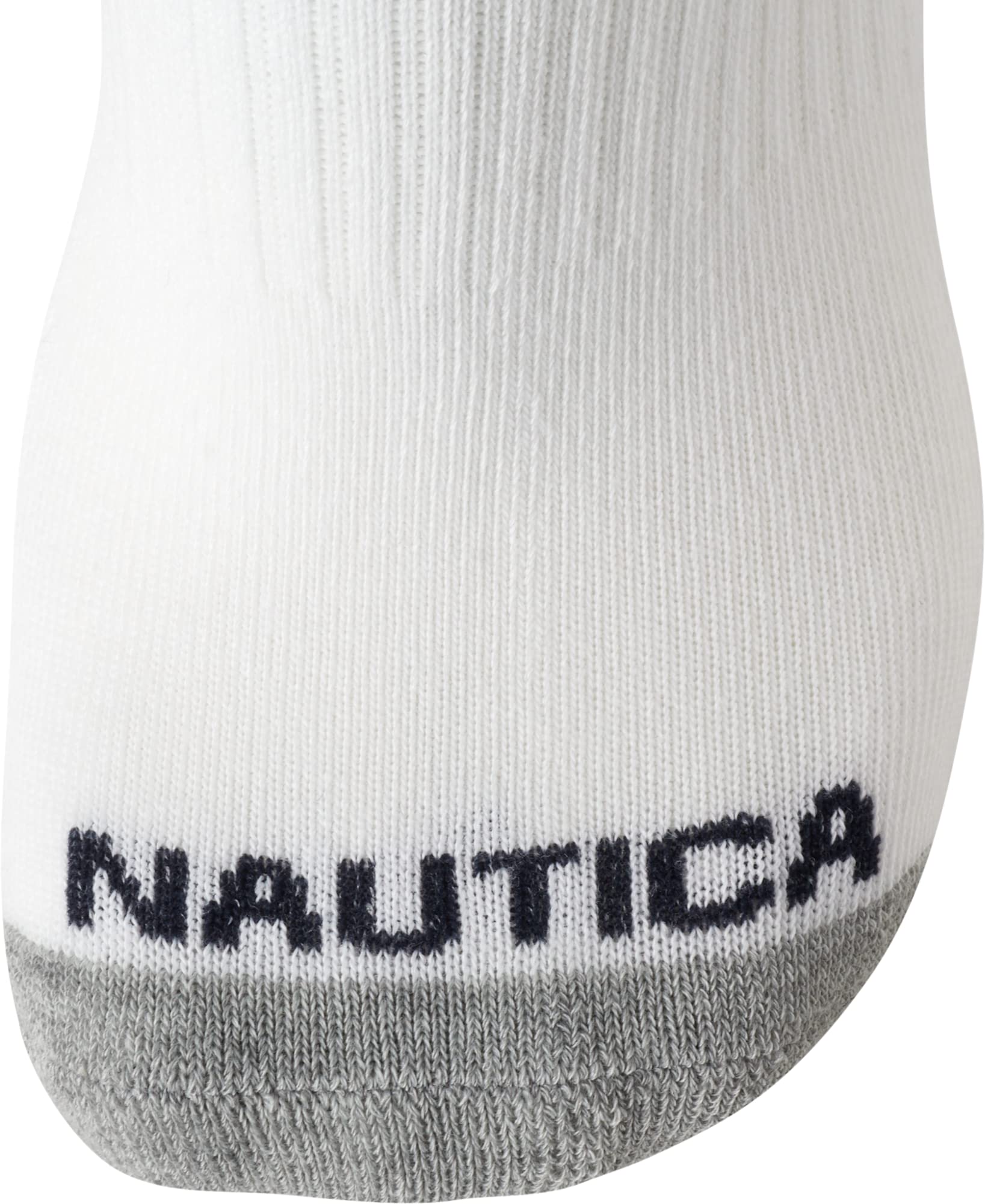 Nautica Men's Low Cut Socks - 8 Pack Comfort Cushioned Athletic Ankle Socks for Men - Casual Men's Sports Socks, Size 6-12.5, White Stripe