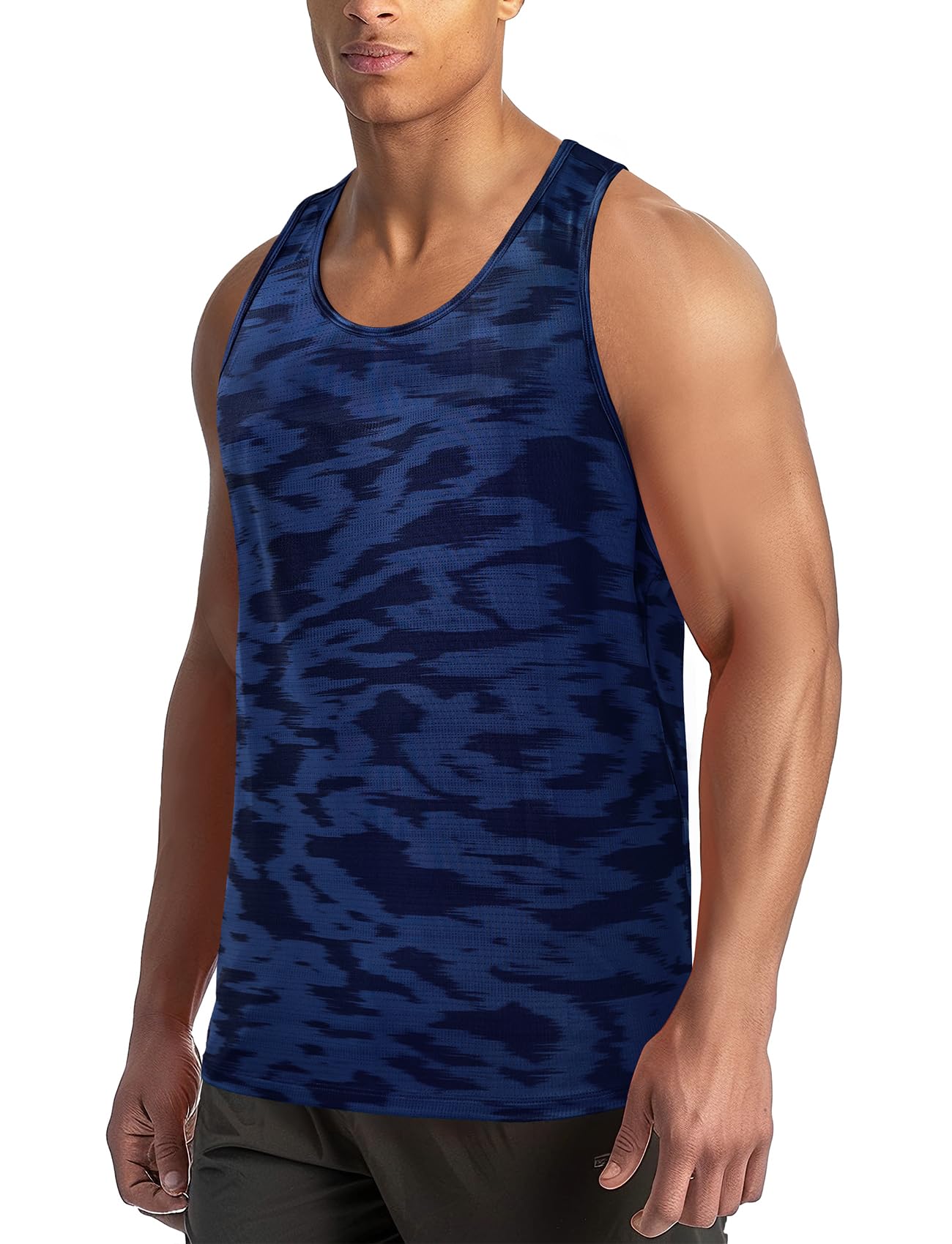 Zengjo Mens Athletic Tank Tops(Navy,XXL)