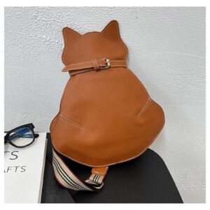 Put On The Cat Bag,Cat Shaped Crossbody Bay,Womens Cat Purse Chic Clutch Bags (DARK BROWN)