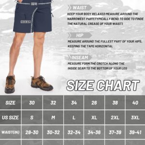 TACVASEN Mens Hiking Cargo Shorts Quick Dry Stretch Golf Shorts 10 Inch Inseam with Zipper Pockets for Outdoor Fishing Navy