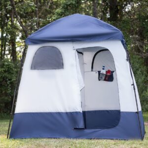 Double Shower & Changing Tent Privacy Beach & Camping Portable Pop Up Spray Tan & Toilet Shelter