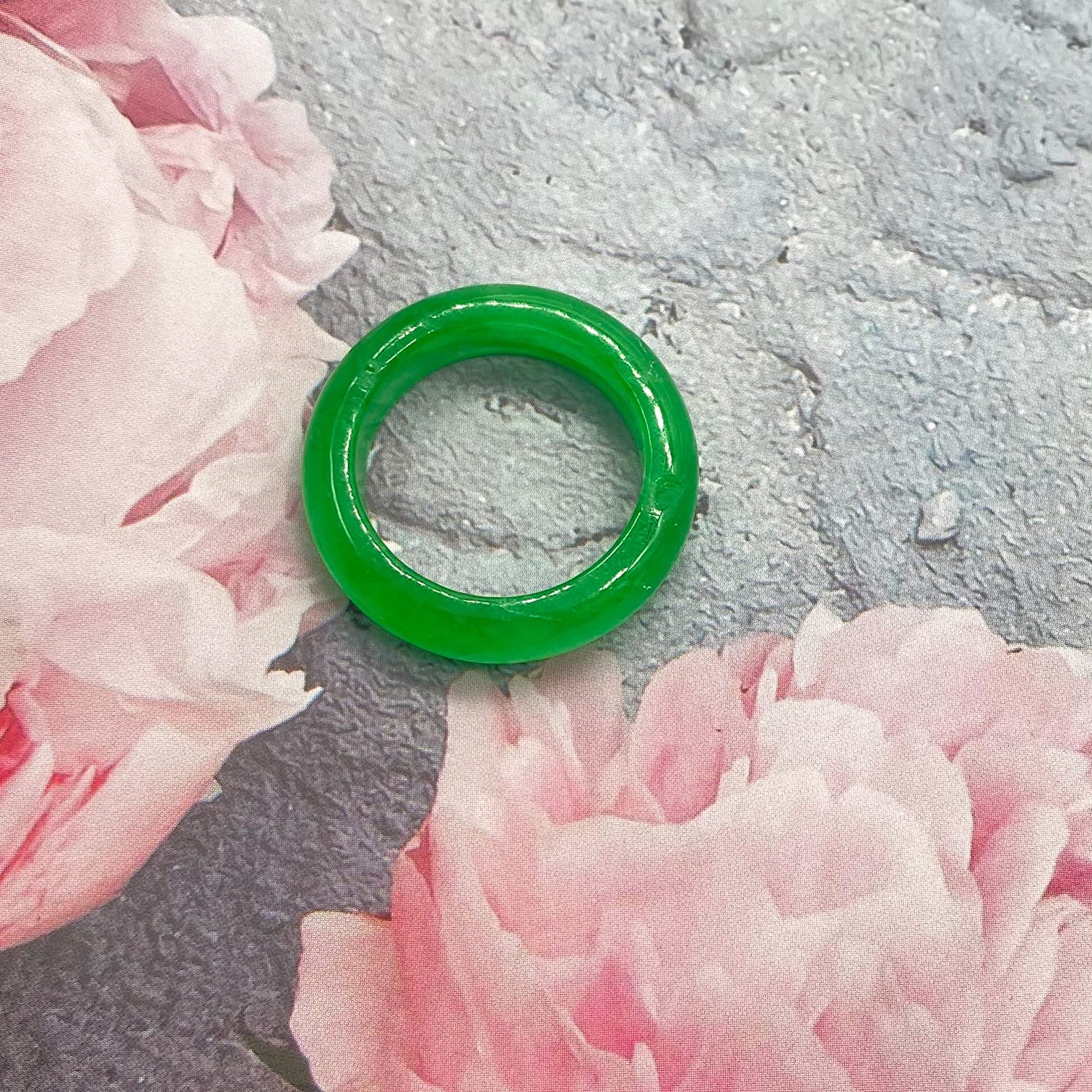 CJIAYUJEW Jade Rings for Women Good Luck Jade Ring Green Jade Rings Jewelry Size6-10 (7)