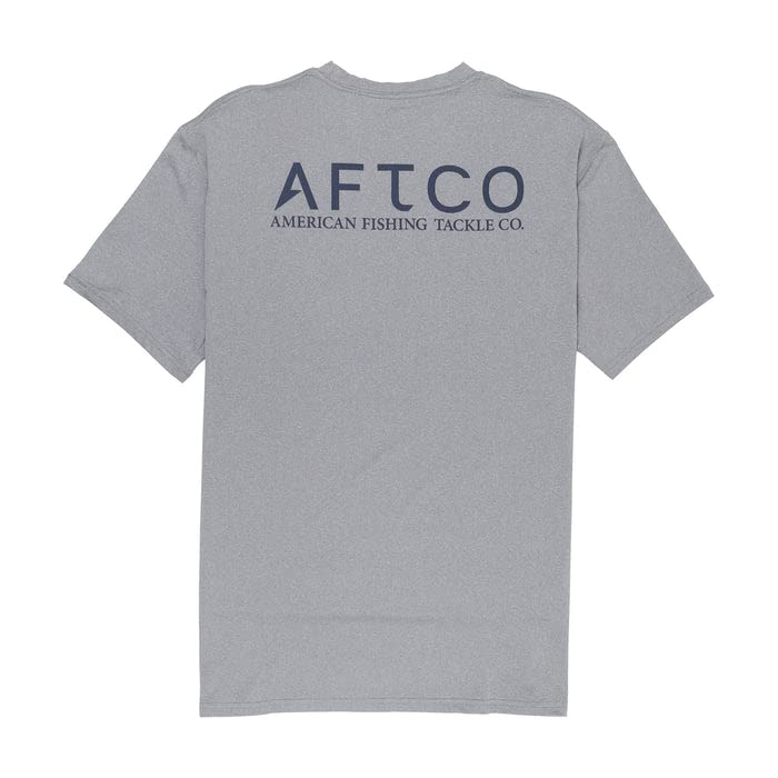 AFTCO Samurai Short Sleeve Performance Shirt Steel Heather Size L M60126STLHL