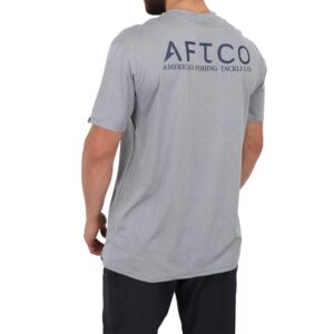 AFTCO Samurai Short Sleeve Performance Shirt Steel Heather Size L M60126STLHL