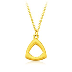 CHOW TAI FOOK 999 Pure 24K Gold Lit Collection Minimalist Triangle Necklace