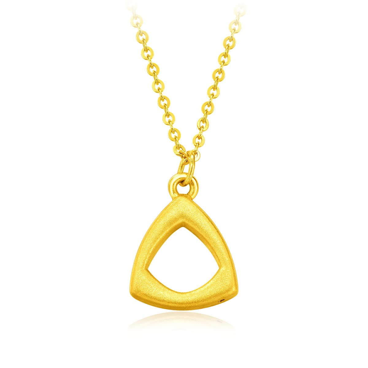 CHOW TAI FOOK 999 Pure 24K Gold Lit Collection Minimalist Triangle Necklace