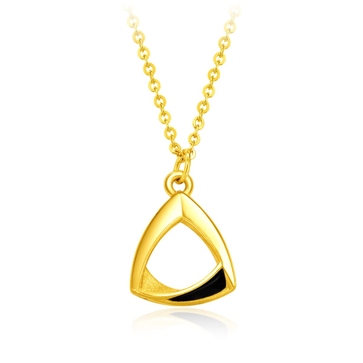 CHOW TAI FOOK 999 Pure 24K Gold Lit Collection Minimalist Triangle Necklace