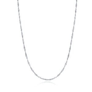 chow sang sang 18k solid gold rope chain necklace for women 03818n (17.7", (45 cm), white gold)