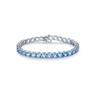 supermodel 5.0 mm Tennis Bracelets 925 Sterling Silver Classic Luxury Gemstone Wrist Chain Swiss Blue Bracelet for Women, 7.25 Inch