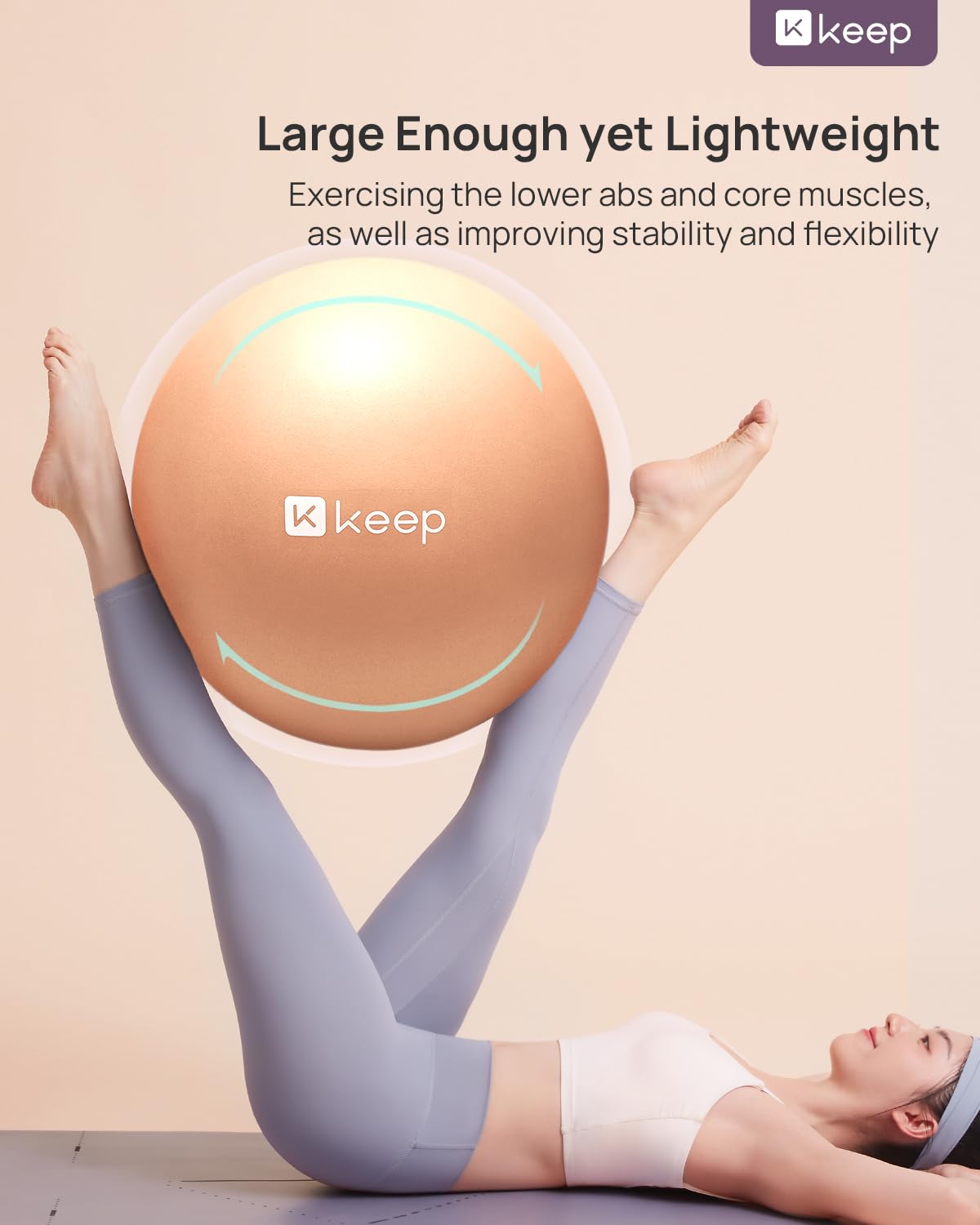 KEEP Anti-Burst Exercise Ball, Thickened Yoga Ball with Pump for Working Out, Birth Ball for Pregnancy, Anti Slip Stability Ball Chair - Swiss Ball for Core Strength and Physical Therapy