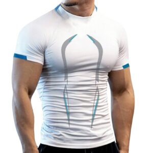 compression shirts for men,men's cool dry short sleeve compression shirts, sports workout baselayer t-shirts tops(white,x-large)