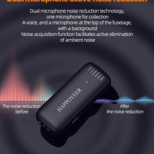 2-in-1 Professional Wireless Lavalier Microphone for Smartphone Android Computer Mini Lapel Recording Wireless Mic with Charging Case for YouTube Facebook Live Stream Video Recording Plug & Play