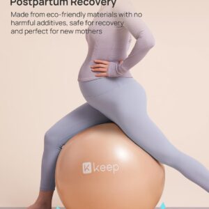 KEEP Anti-Burst Exercise Ball, Thickened Yoga Ball with Pump for Working Out, Birth Ball for Pregnancy, Anti Slip Stability Ball Chair - Swiss Ball for Core Strength and Physical Therapy