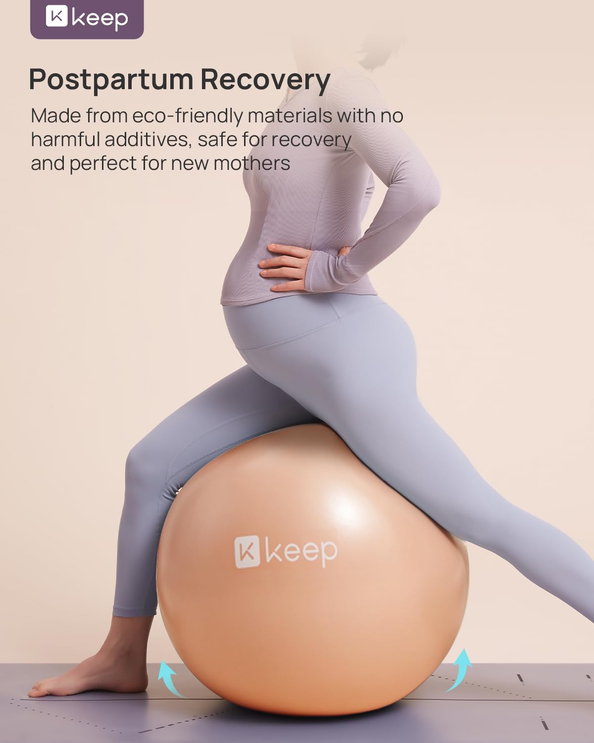 KEEP Anti-Burst Exercise Ball, Thickened Yoga Ball with Pump for Working Out, Birth Ball for Pregnancy, Anti Slip Stability Ball Chair - Swiss Ball for Core Strength and Physical Therapy