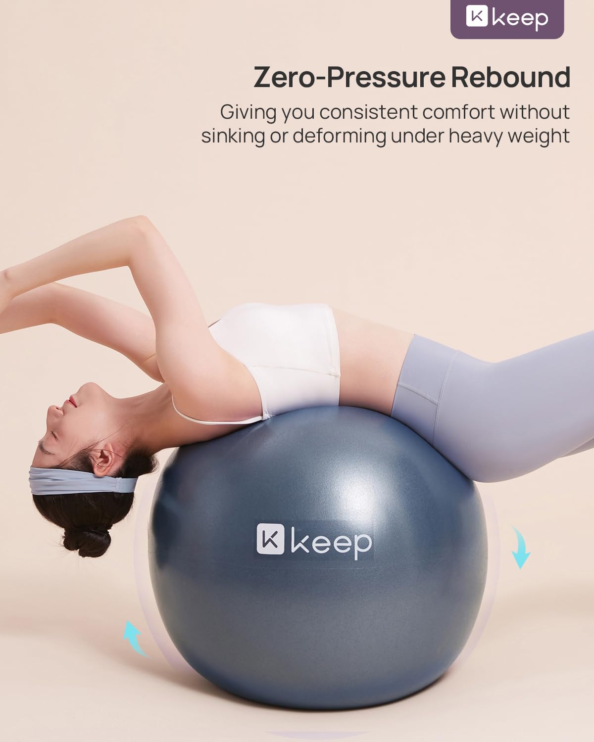 KEEP Anti-Burst Exercise Ball, Thickened Yoga Ball with Pump for Working Out, Birth Ball for Pregnancy, Anti Slip Stability Ball Chair - Swiss Ball for Core Strength and Physical Therapy