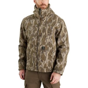 carhartt men's super dux relaxed fit sherpa-lined active jacket, mossy oak bottomland camo, large