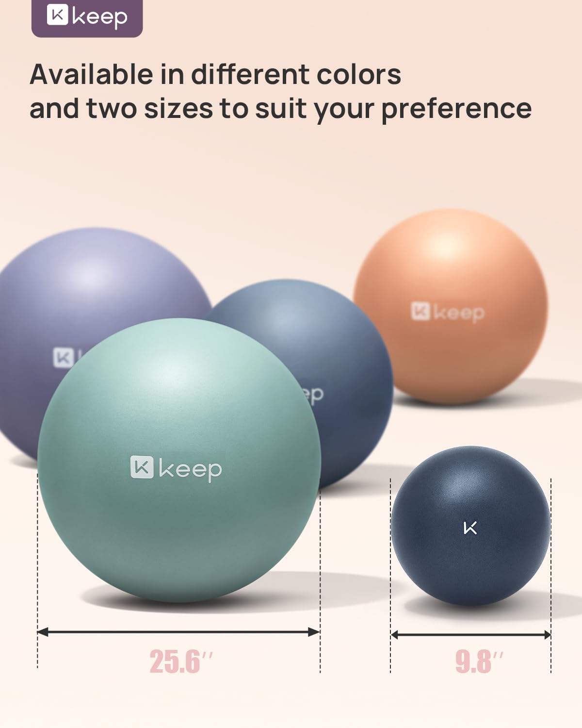 KEEP Anti-Burst Exercise Ball, Thickened Yoga Ball with Pump for Working Out, Birth Ball for Pregnancy, Anti Slip Stability Ball Chair - Swiss Ball for Core Strength and Physical Therapy