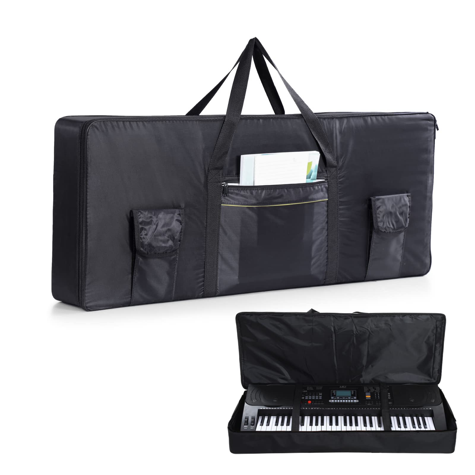 61 Key Keyboard Case, Keyboard Bag 40.2"x17.3"x5.9" Portable Water Repellency Keyboard Carrying Case with 3 Pockets (61 key keybord cover)"