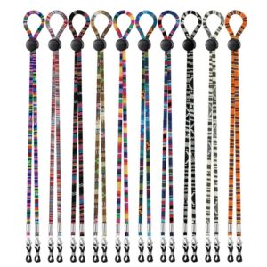 tvoip 10pcs portable ethnic pattern neck buckle lanyard hanging string neck strap hat chin cord glasses masks with adjustable cord fastener，unisex removable sun hat chin strap