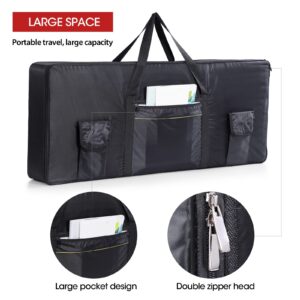 61 Key Keyboard Case, Keyboard Bag 40.2"x17.3"x5.9" Portable Water Repellency Keyboard Carrying Case with 3 Pockets (61 key keybord cover)"