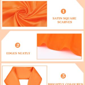 2pcs Orange Large Square Scarf Halloween Costume Head Scarf Neck Scarf Skinny Scarf Headscarf for Men Women, 35 x 35 Inch