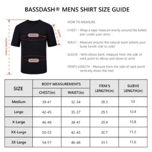 BASSDASH Men’s UPF 50+ Performance Short Sleeve Pocket T-Shirt UV Sun Protection Fishing Hiking Kayaking Sports Shirts