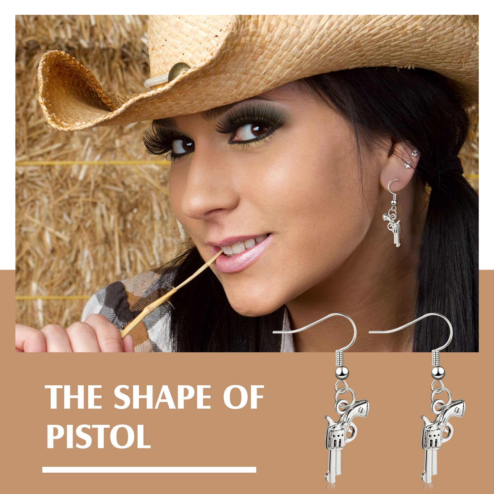 4 Pairs Cowgirl Boot Hat Western Earrings for Women Cowboy Hat Boho Dangle Earrings Western Drop Earrings for Ladies (Stylish)