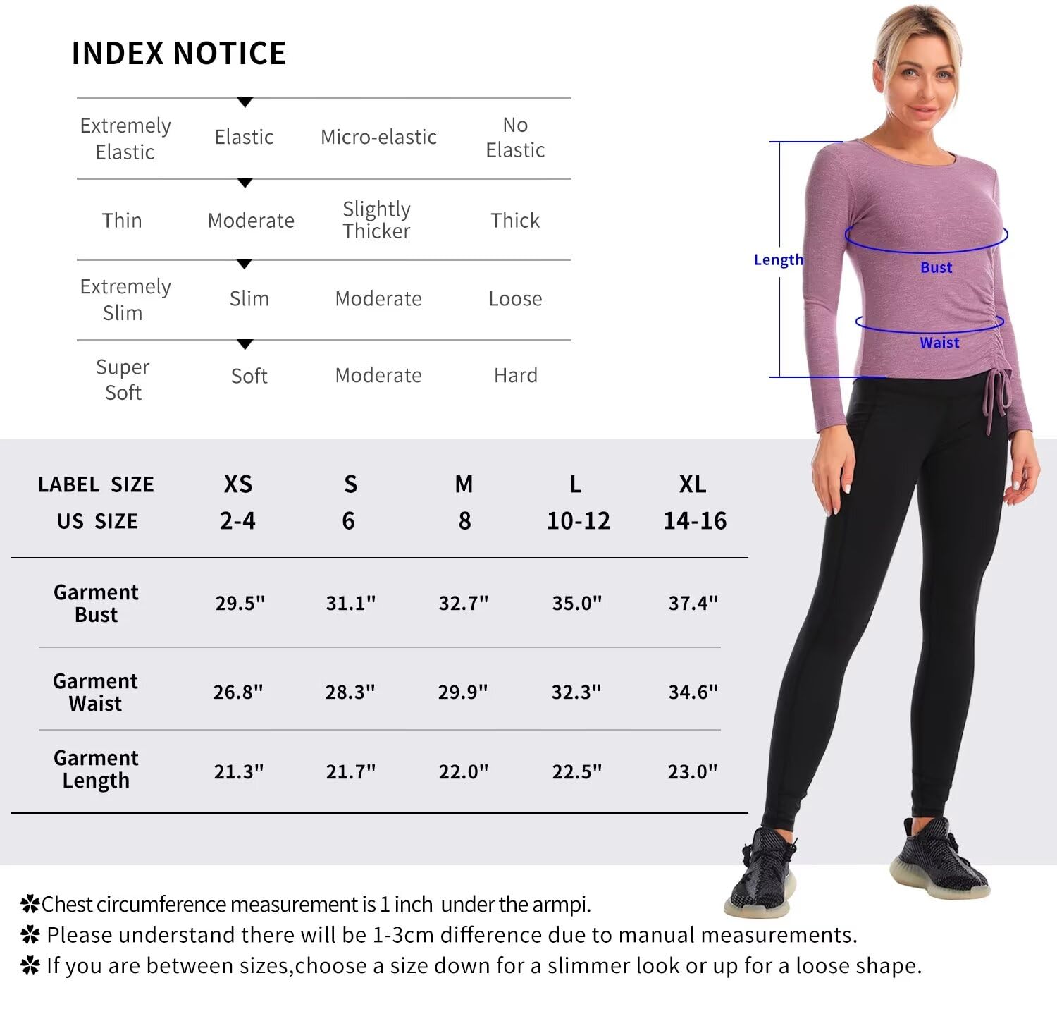 Yoga Tops for Women Ruched Long Sleeve(Blue,S)