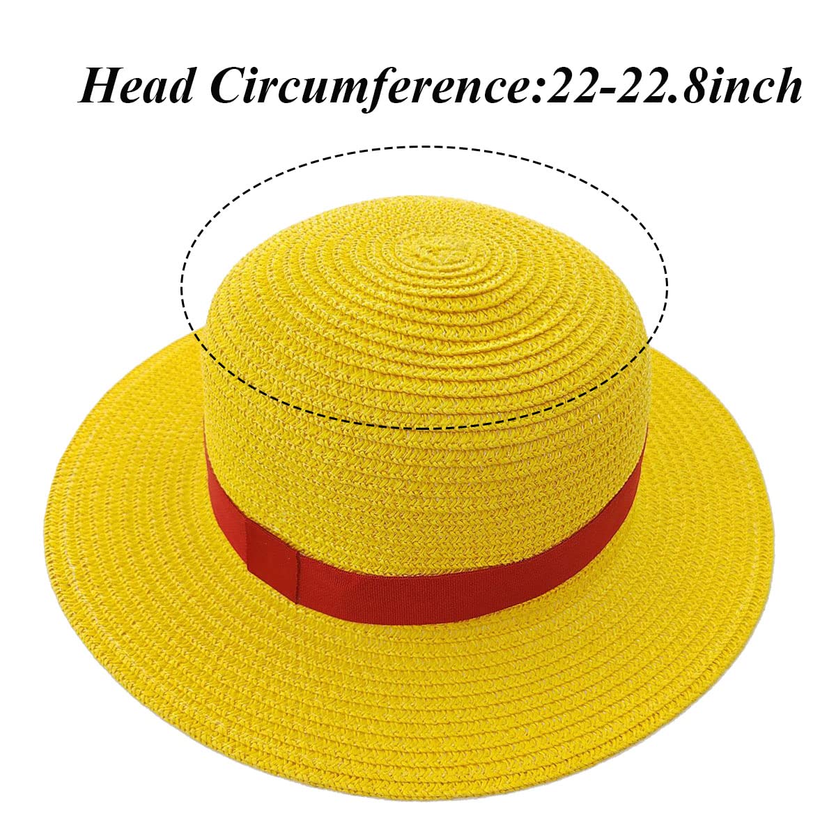 Straw Hat Halloween Madelin Hat Cos Performance Props Costume Party Yellow Strawhats with String Beach Hats Pirate Anime Fans Cap Men Women Youth Decorations