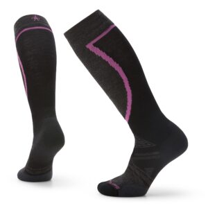 smartwool women's ski full cushion merino wool over the calf socks, black, small