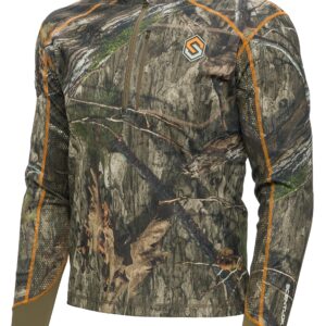 ScentLok Savanna Aero Attack V2 1/4 Zip Lightweight Camo Hunting Shirt for Men (Mossy Oak Country DNA, Large)