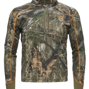 ScentLok Savanna Aero Attack V2 1/4 Zip Lightweight Camo Hunting Shirt for Men (Mossy Oak Country DNA, Large)