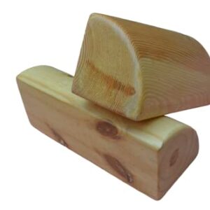 YOGA-NATION Wooden Quarter Round Yoga Block- Set of 2pc, Yoga Block, Iyengar Block, Yoga accessories,Pune Iyengar Yoga