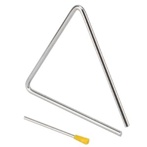 HEIHAK 10 Pack Musical Triangle Steel Set, 4" 5" 6" 7" 8" Hand Percussion Music Percussion Triangle Instrument with Striker for Adults Practice Rhyme Classroom Church Farmhouse