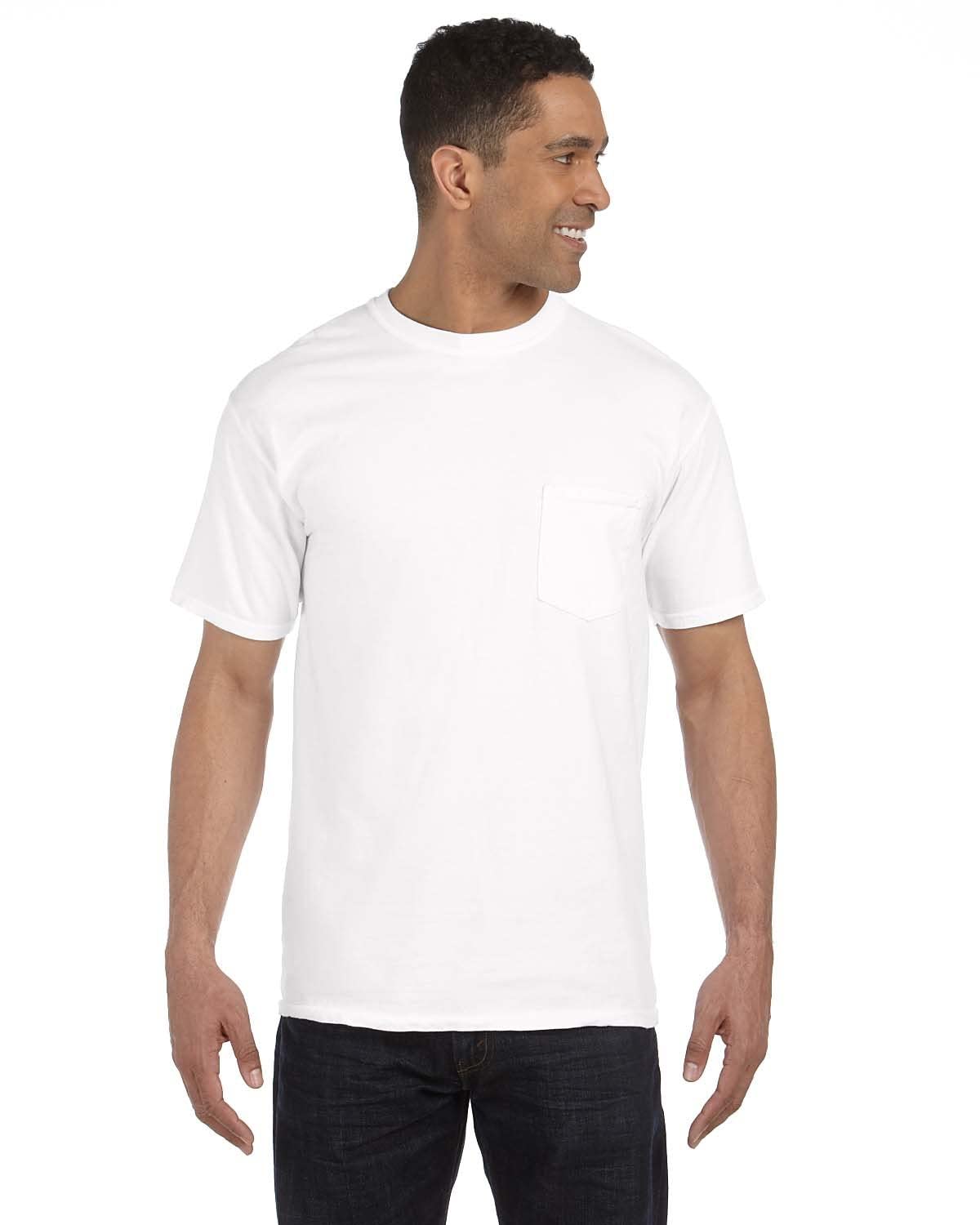 Comfort Colors Men's Adult Short Sleeve Pocket Tee, Style 6030(White)