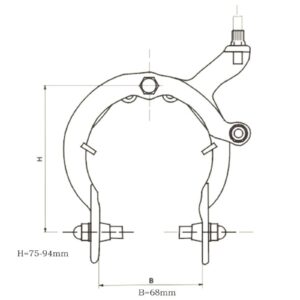 Tachiuwa Road Bike Brake Caliper Brake Side Pull Long Arm, Rear