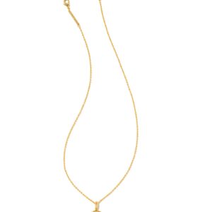 Kendra Scott Letter H 14k Gold-Plated Brass Disc Reversible Pendant Necklace in Iridescent Abalone, Fashion Jewelry for Women