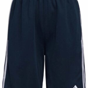 adidas Youth 2-Pack 3 Stripes Short (Large 14/16, Navy/White & Black/Bright Blue)