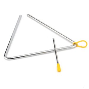 HEIHAK 10 Pack Musical Triangle Steel Set, 4" 5" 6" 7" 8" Hand Percussion Music Percussion Triangle Instrument with Striker for Adults Practice Rhyme Classroom Church Farmhouse