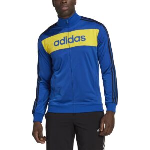 adidas essentials tricot 3-stripes linear track jacket team royal blue lg