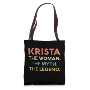 krista the woman the myth legend name personalized women tote bag