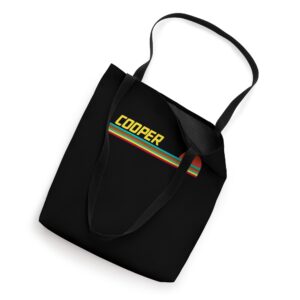 Cooper First Name Logo Retro Sunset Surfer Style Cooper Tote Bag