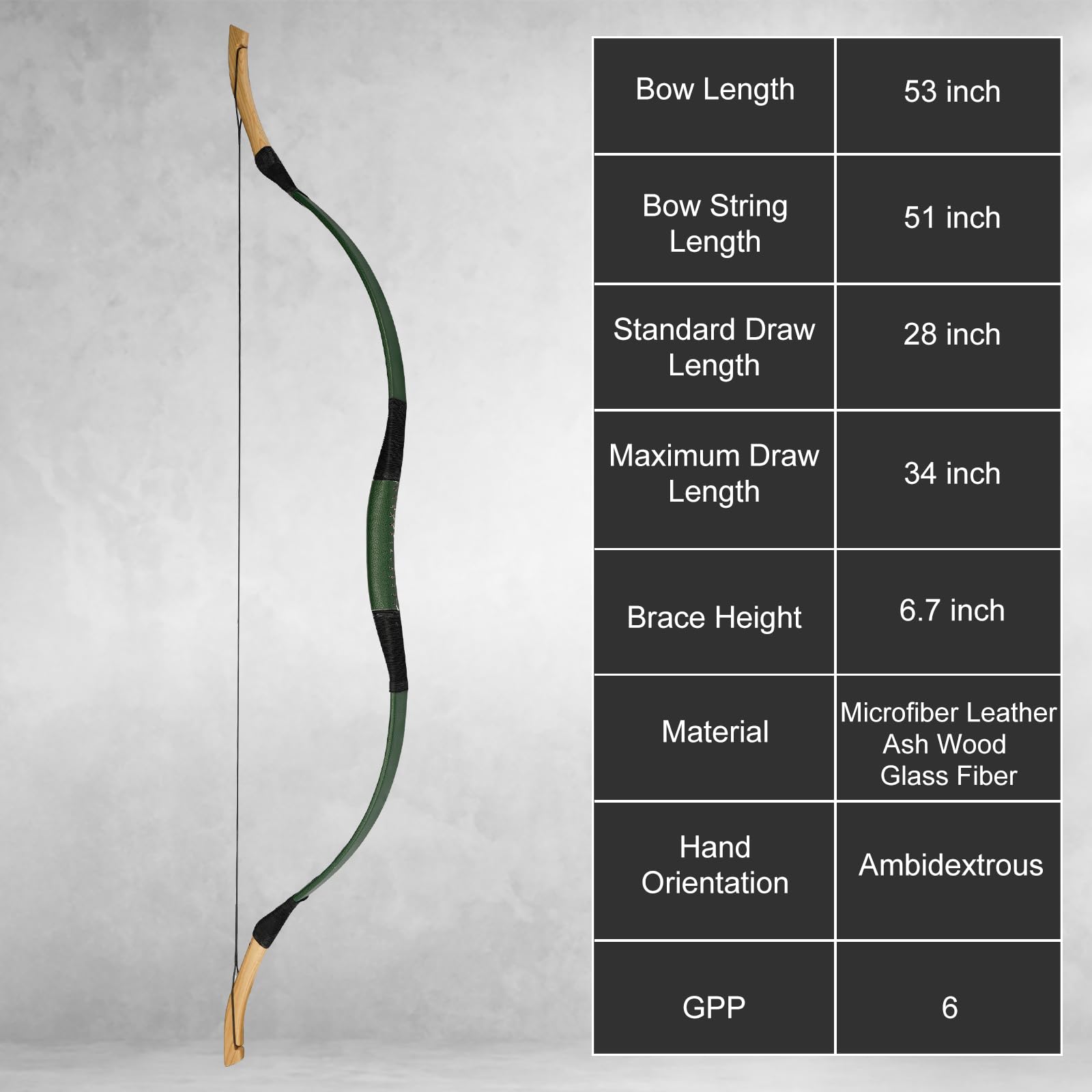 AF Archery Turkish Recurve Bow, 53" Traditional Horse Bow, Mounted Archery and Precision Shooting,Suitable for Entry Into Adults Youth Beginners Enthusiasts and Hunting, 40lbs