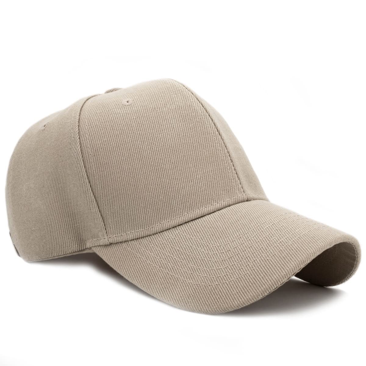 MONOFARBE Classic Plain Baseball Cap Casual Trucker Dad Hat for Workout and Outdoort Activities (Khaki)